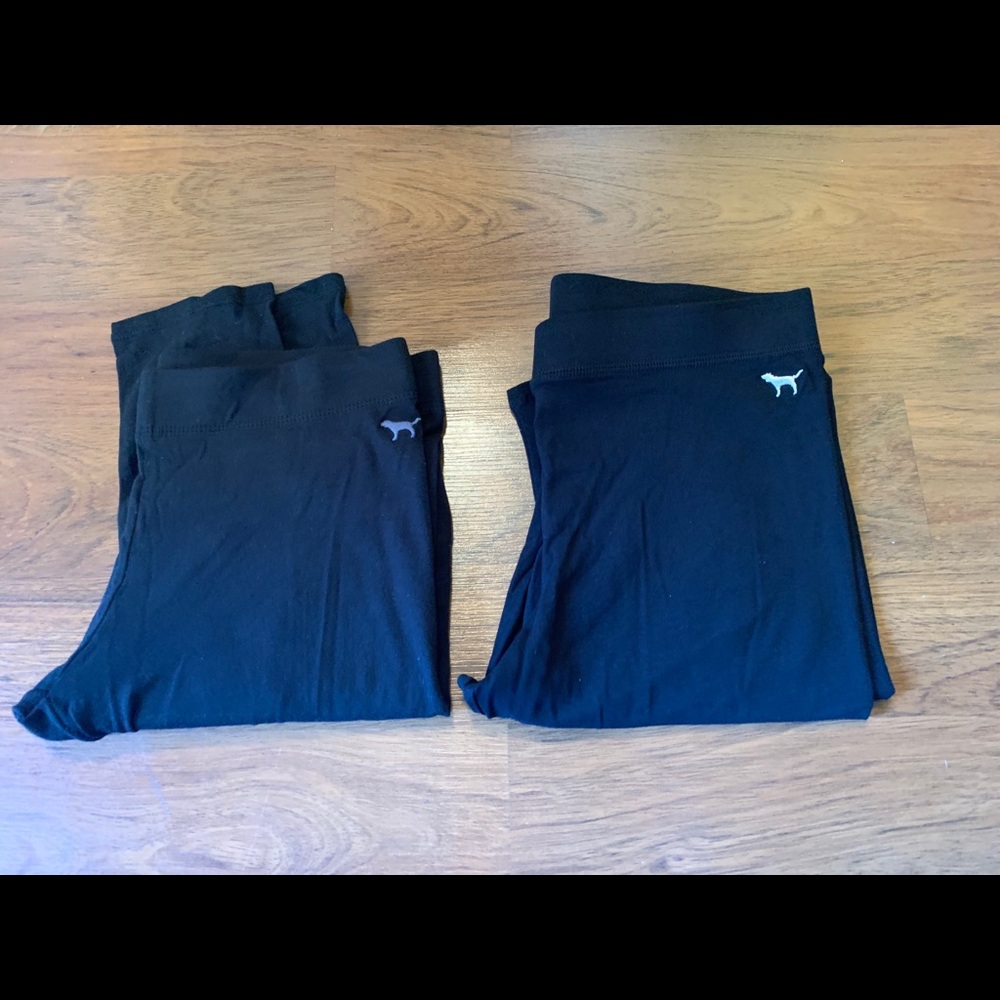 Two pairs of Victoria secret black leggings